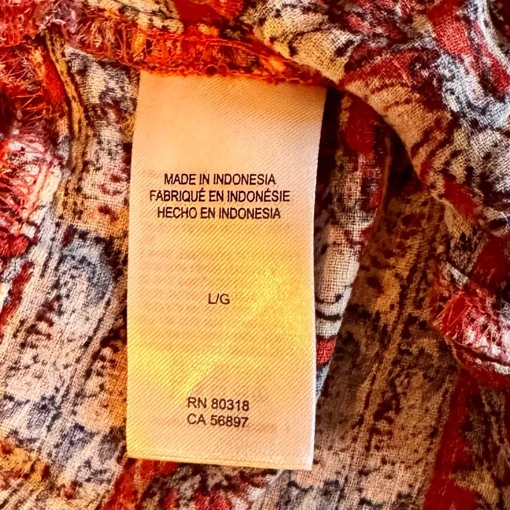 Lucky Brand Red and Cream Floral Blouse - Picture 7 of 10